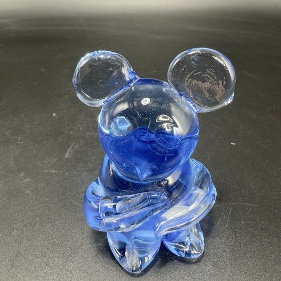 1980s Blue Glass Koala Bear Figurine Paperweight Glassware Whimsical Figure - Picture 5 of 10